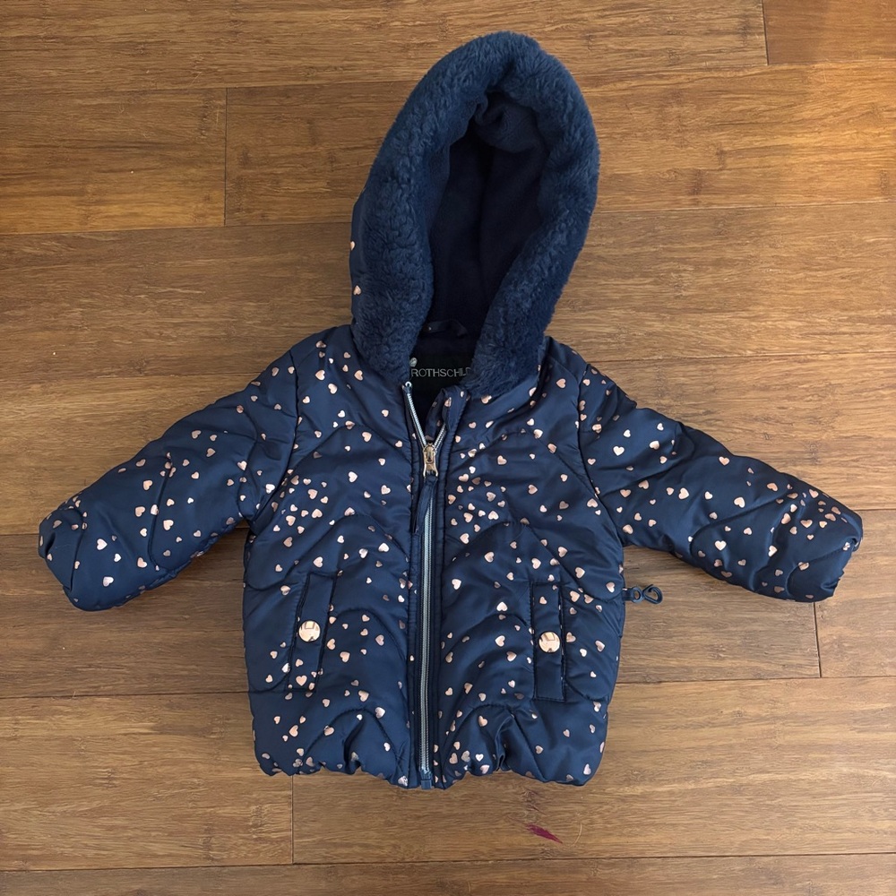Rothschild baby girl hooded puffer jacket 12m